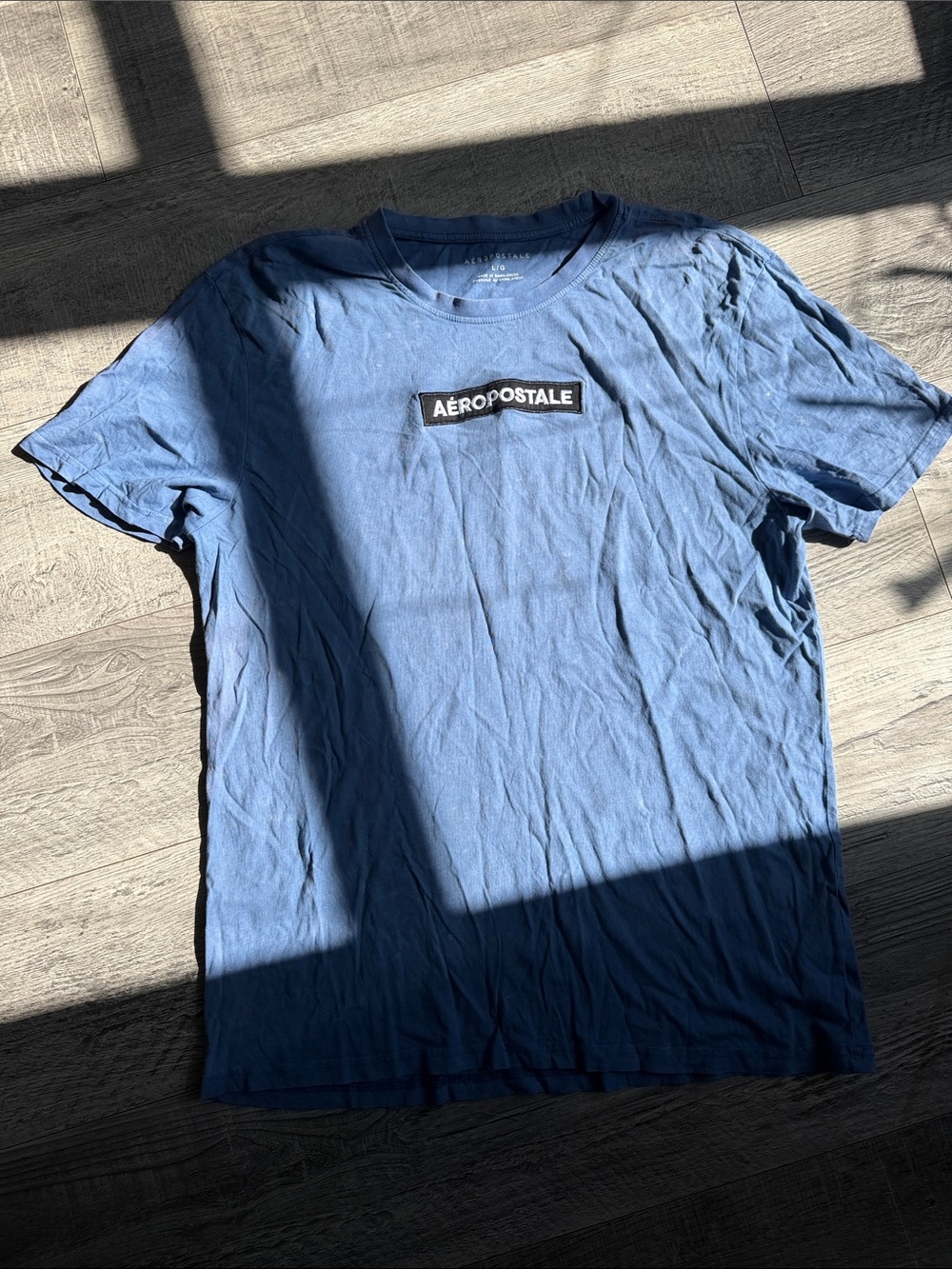 Aeropostale Men's Blue Logo Crew Tee with Patch